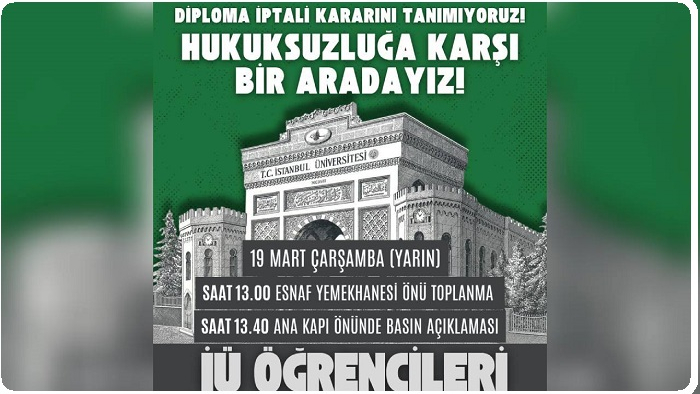 İstanbul Üniversitesi öğrencilerinden 'diploma iptali' için eylem çağrısı